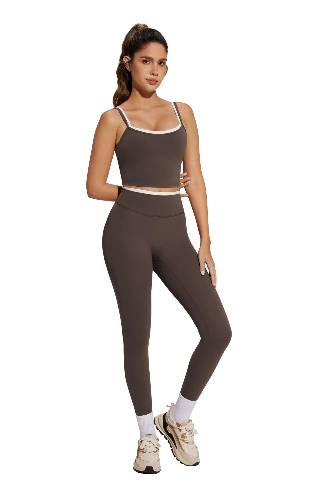 Padded Crop Camis Leggings Workout Set