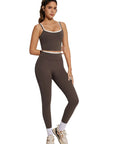 Padded Crop Camis Leggings Workout Set