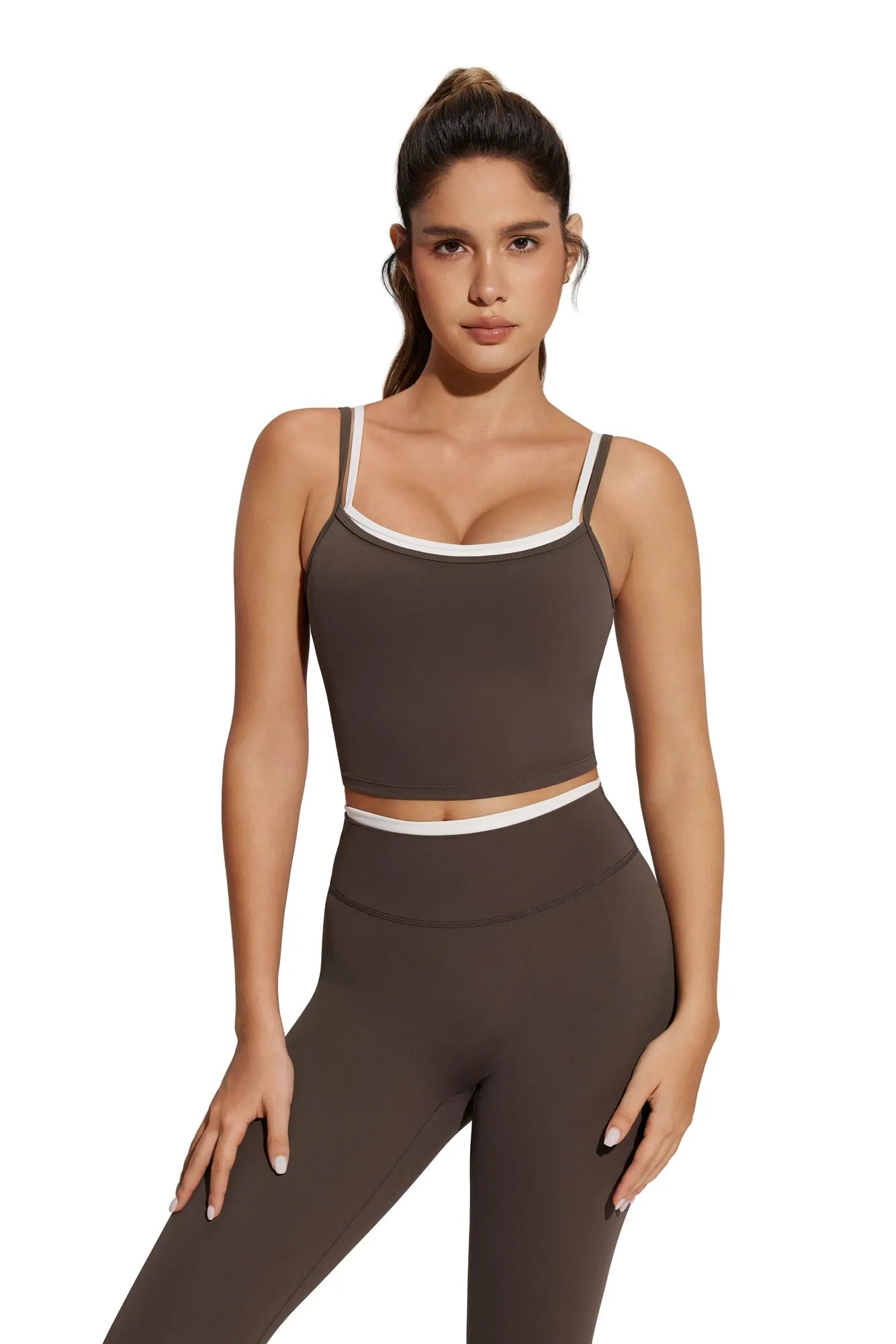 Padded Crop Camis Leggings Workout Set