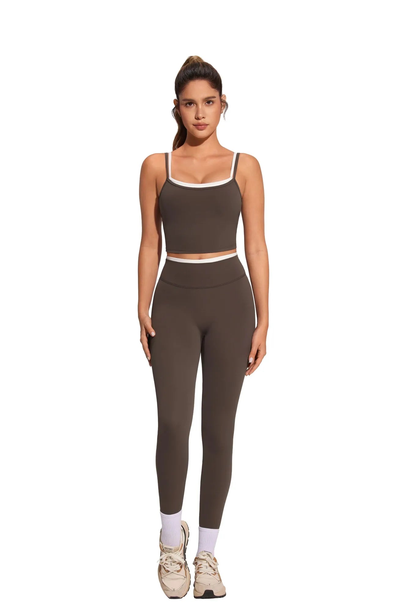 Padded Crop Camis Leggings Workout Set