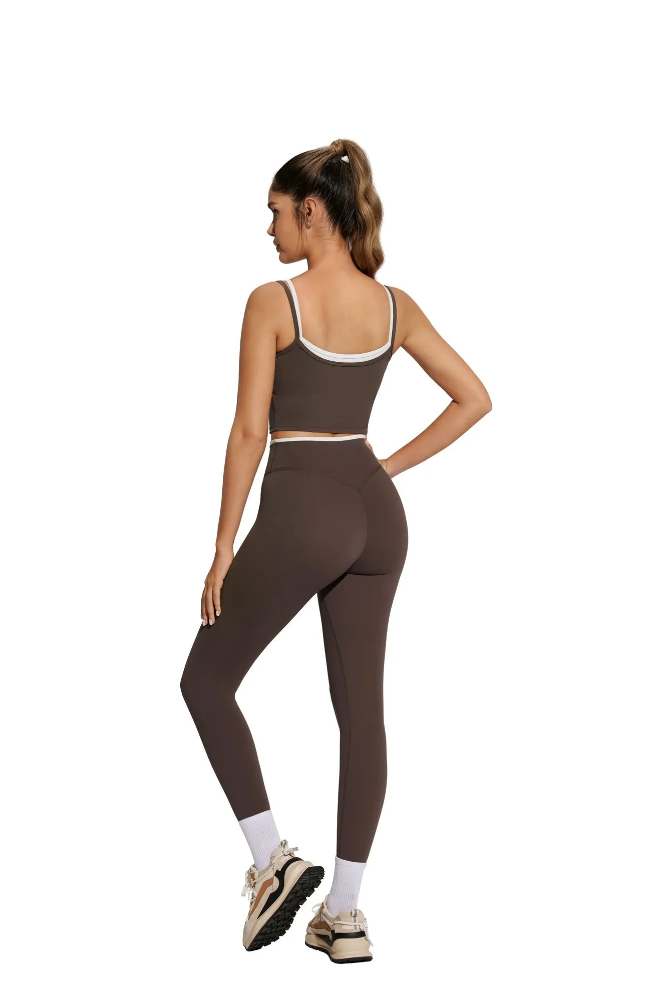 Padded Crop Camis Leggings Workout Set