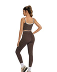 Padded Crop Camis Leggings Workout Set
