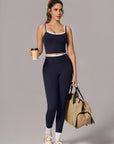 Padded Crop Camis Leggings Workout Set