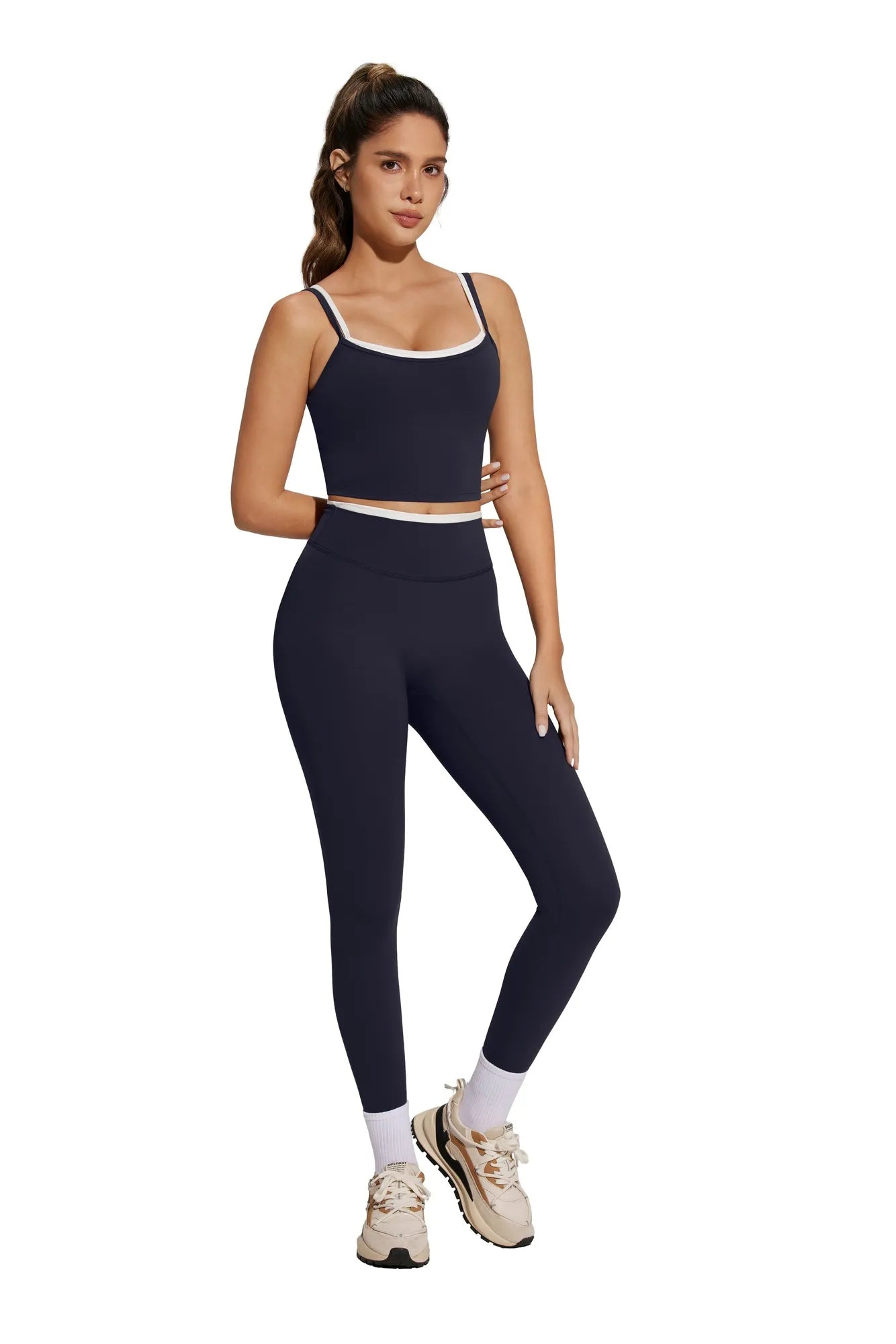 Padded Crop Camis Leggings Workout Set