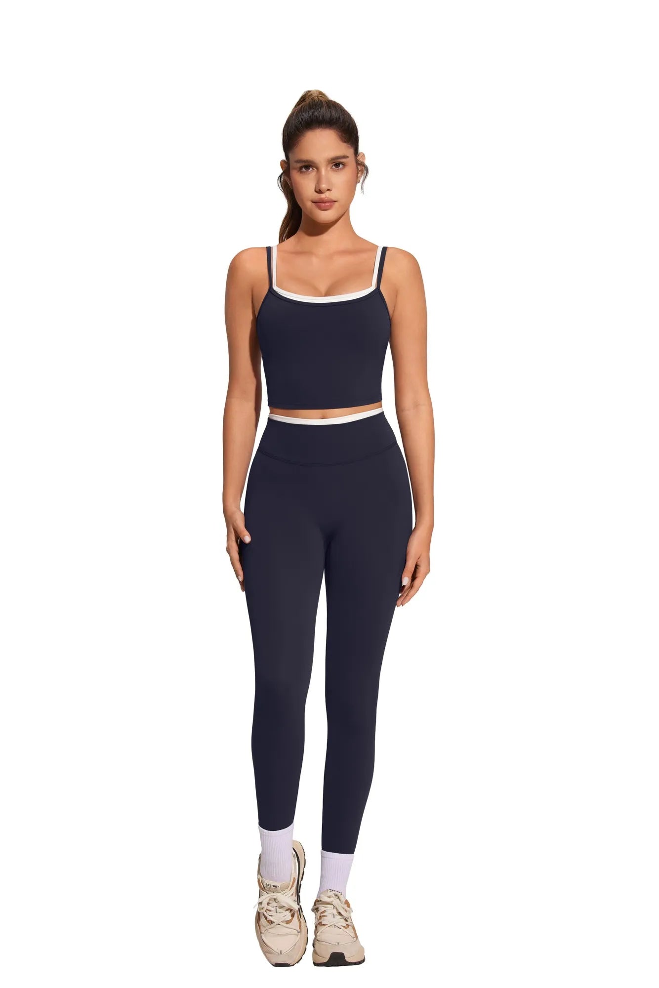 Padded Crop Camis Leggings Workout Set