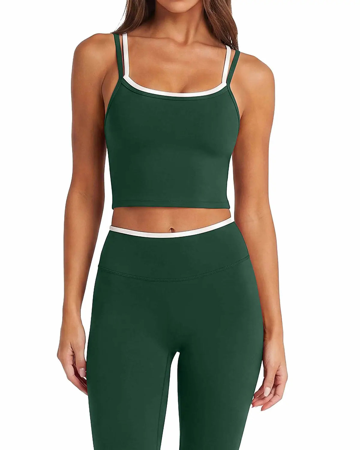 Padded Crop Camis Leggings Workout Set