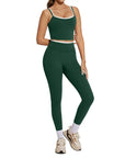Padded Crop Camis Leggings Workout Set
