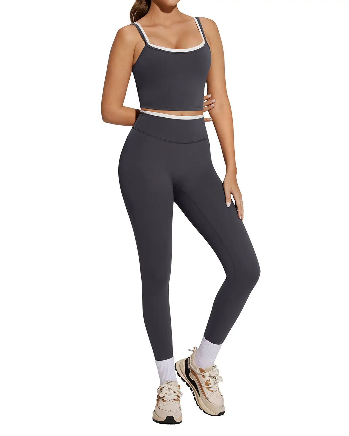 Padded Crop Camis Leggings Workout Set