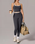 Padded Crop Camis Leggings Workout Set