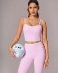 Padded Crop Camis Leggings Workout Set