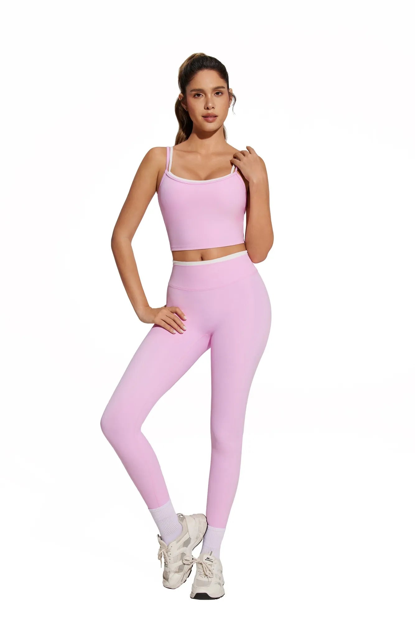 Padded Crop Camis Leggings Workout Set