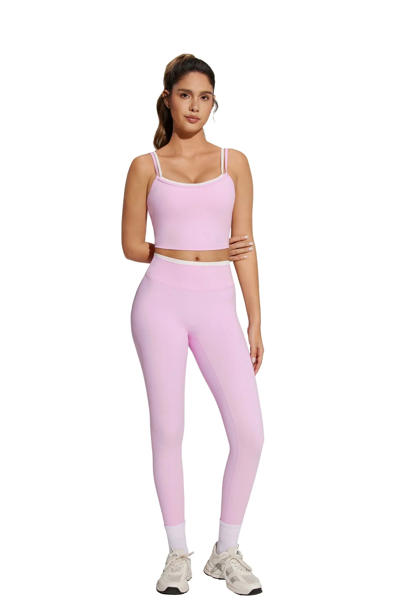 Padded Crop Camis Leggings Workout Set