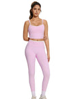 Padded Crop Camis Leggings Workout Set