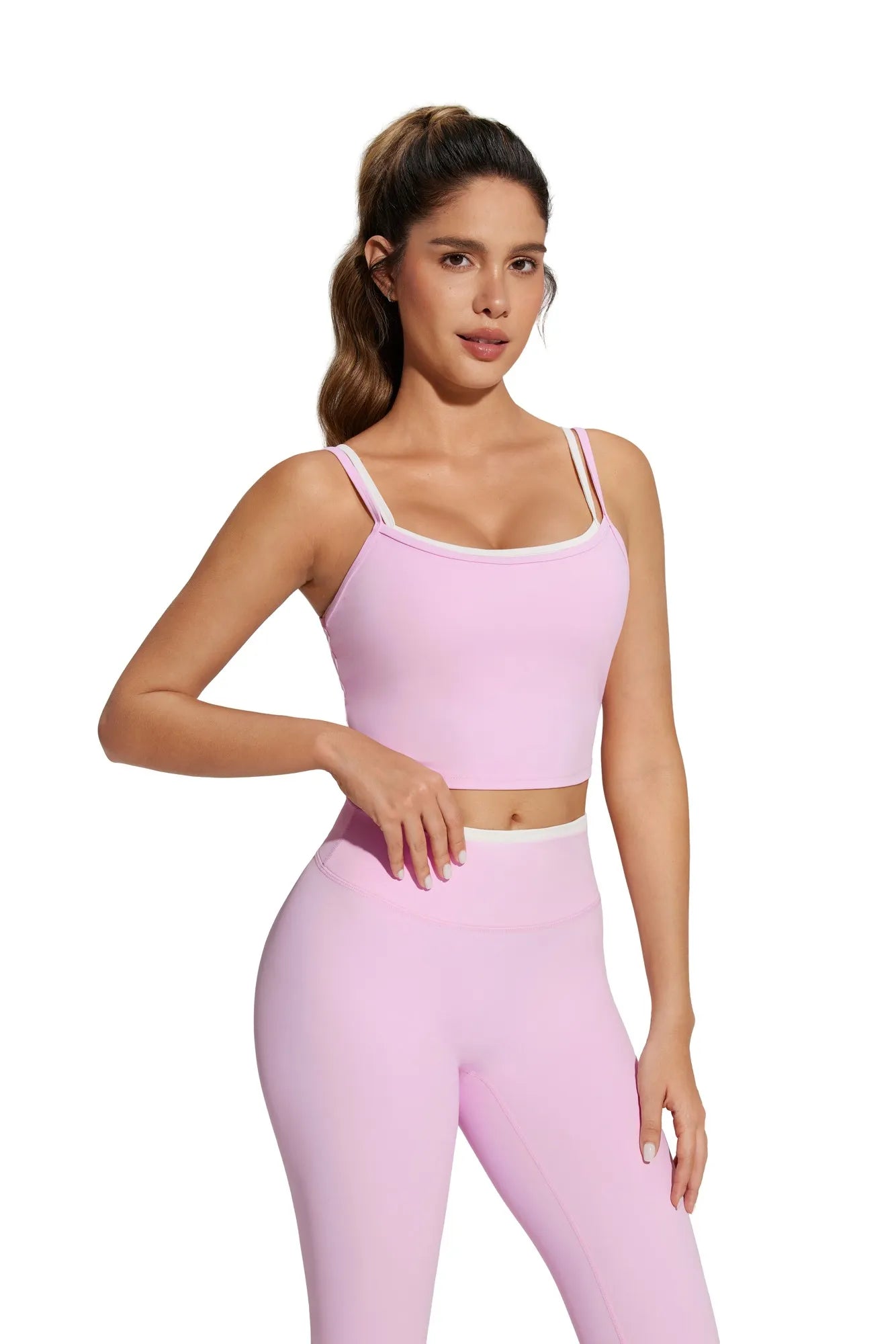 Padded Crop Camis Leggings Workout Set