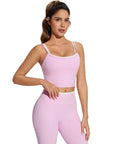 Padded Crop Camis Leggings Workout Set