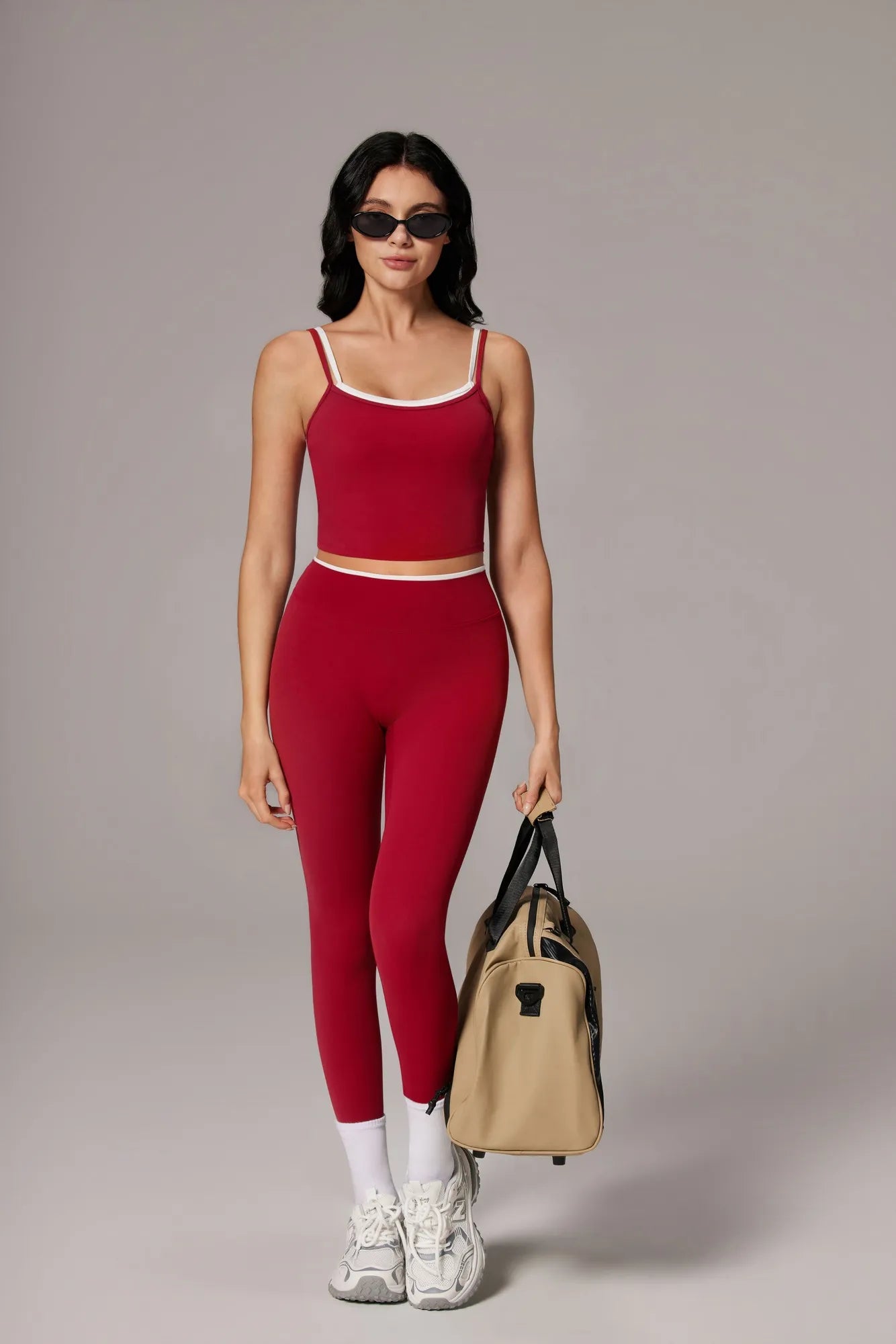 Padded Crop Camis Leggings Workout Set