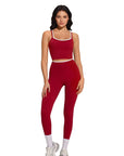 Padded Crop Camis Leggings Workout Set