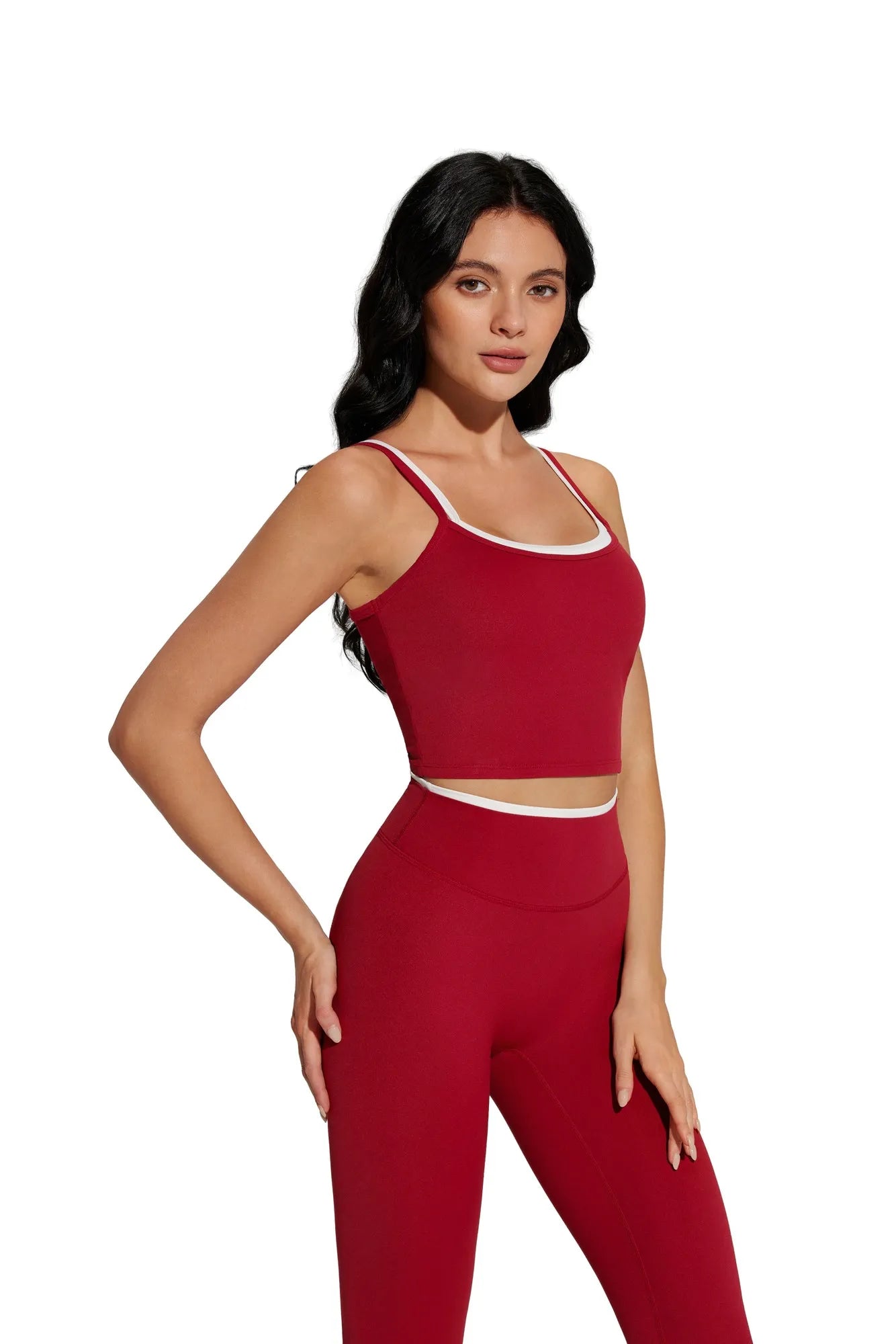 Padded Crop Camis Leggings Workout Set