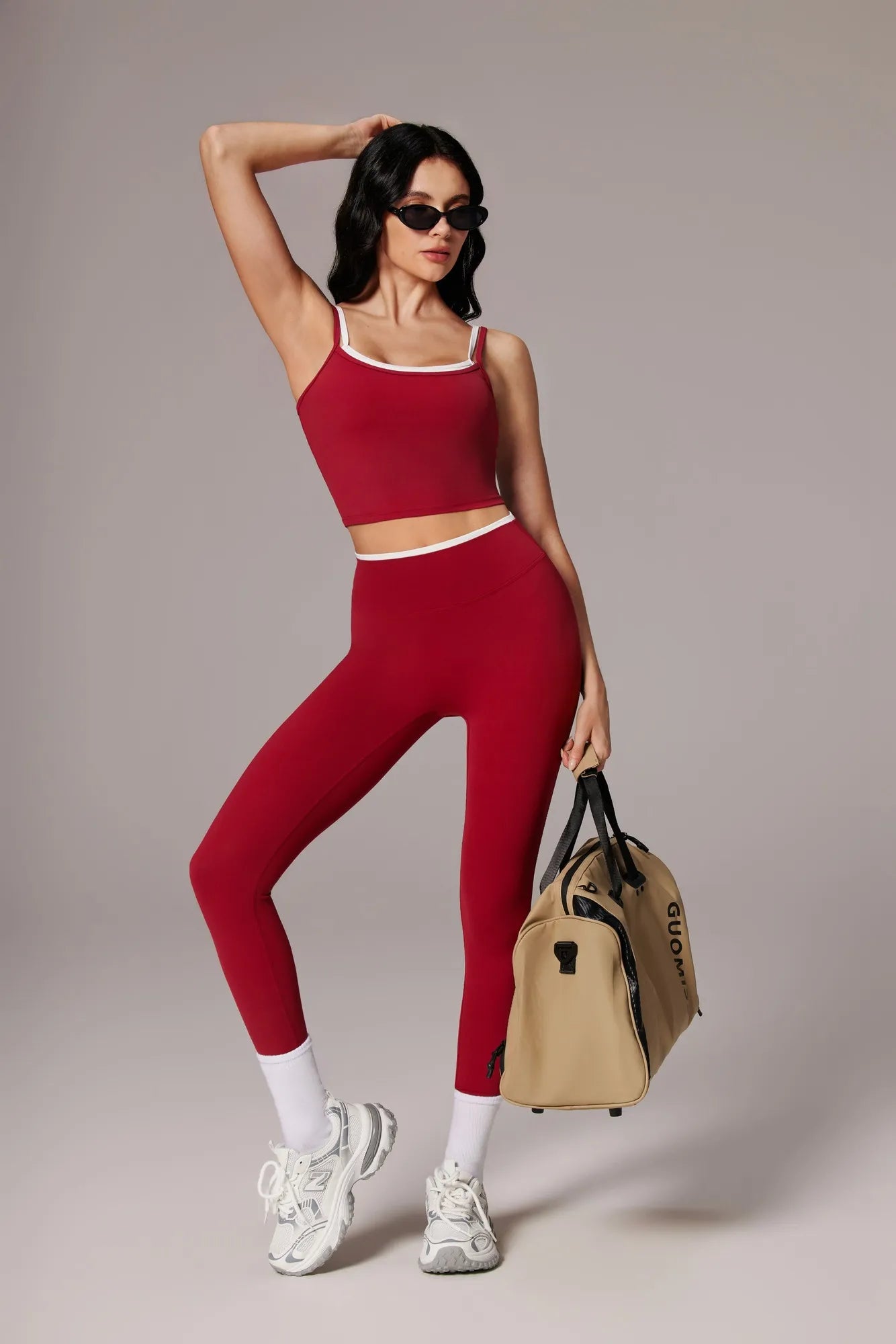 Padded Crop Camis Leggings Workout Set