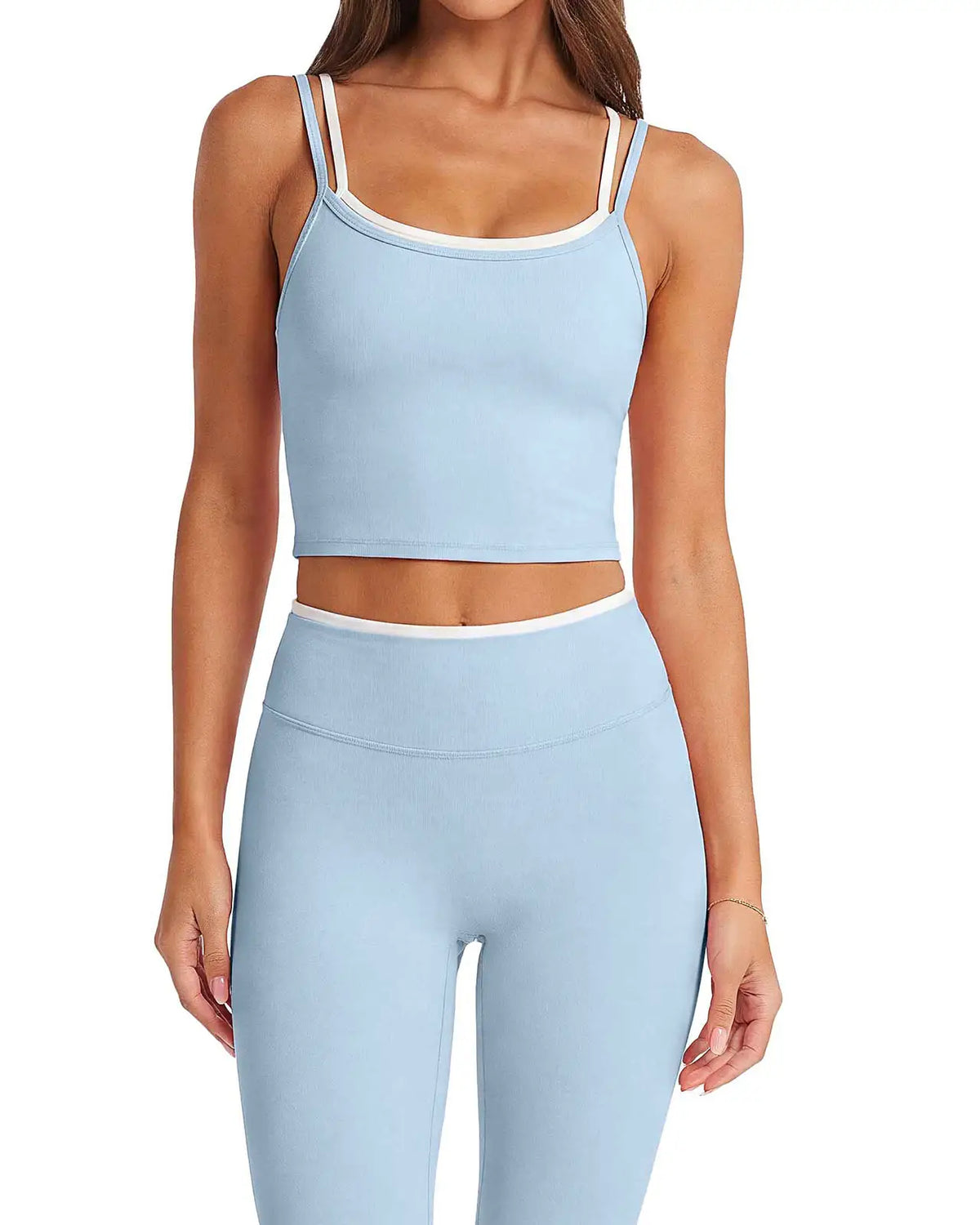 Padded Crop Camis Leggings Workout Set
