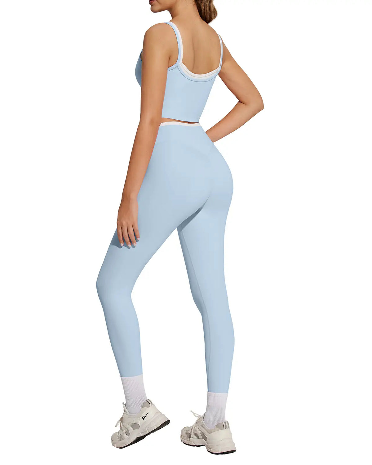 Padded Crop Camis Leggings Workout Set