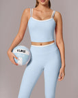 Padded Crop Camis Leggings Workout Set