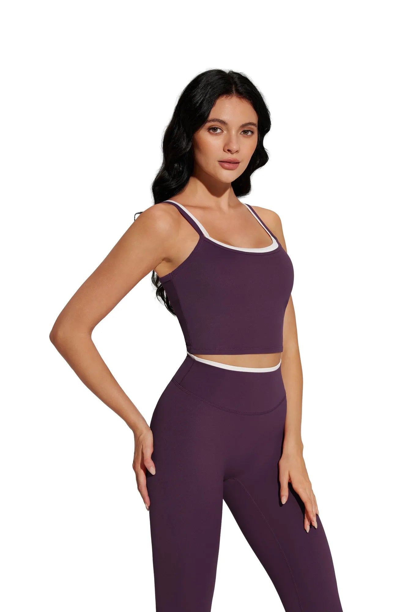 Padded Crop Camis Leggings Workout Set