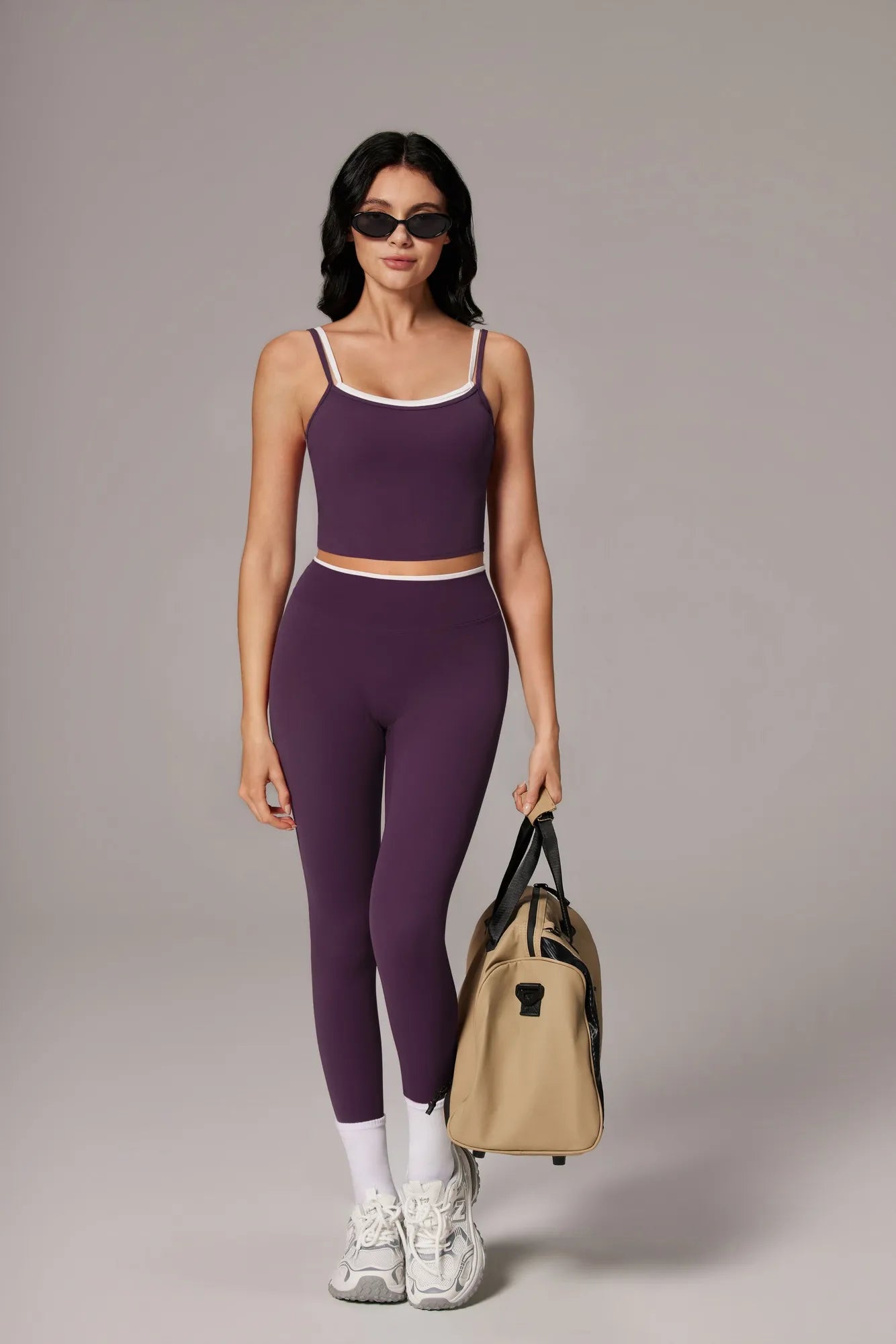 Padded Crop Camis Leggings Workout Set