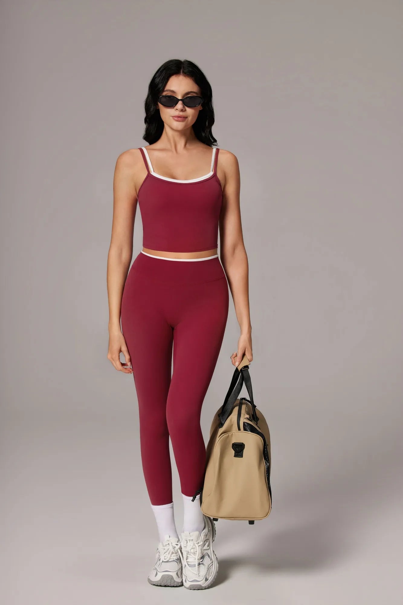 Padded Crop Camis Leggings Workout Set