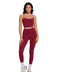 Padded Crop Camis Leggings Workout Set