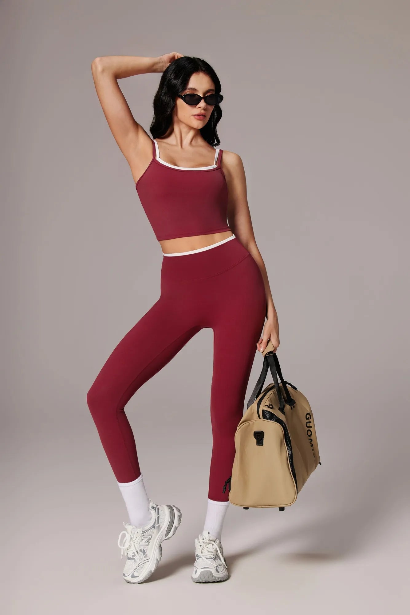 Padded Crop Camis Leggings Workout Set