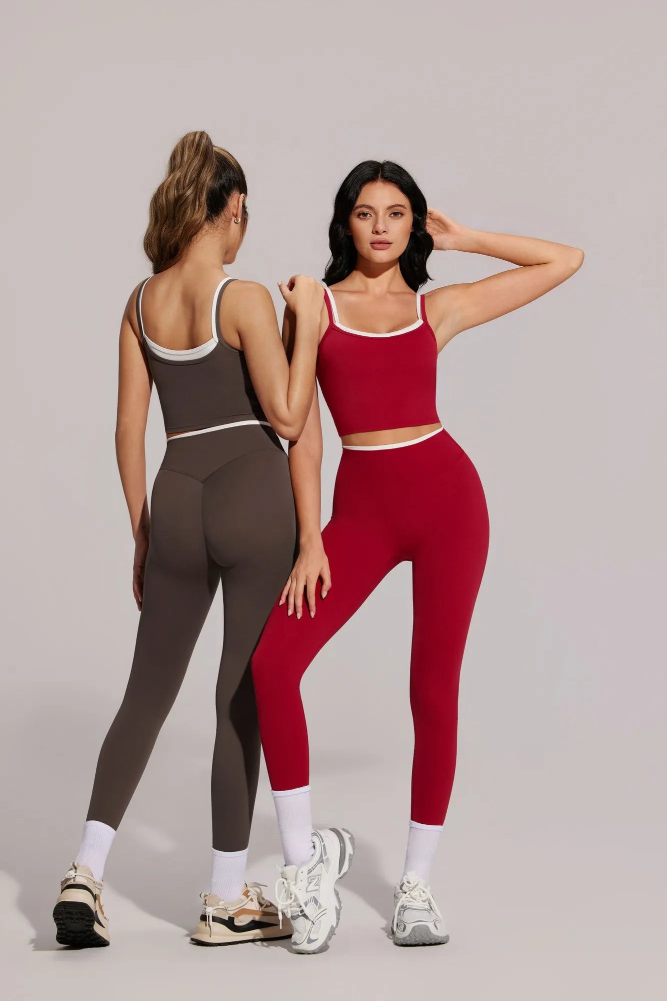 Padded Crop Camis Leggings Workout Set