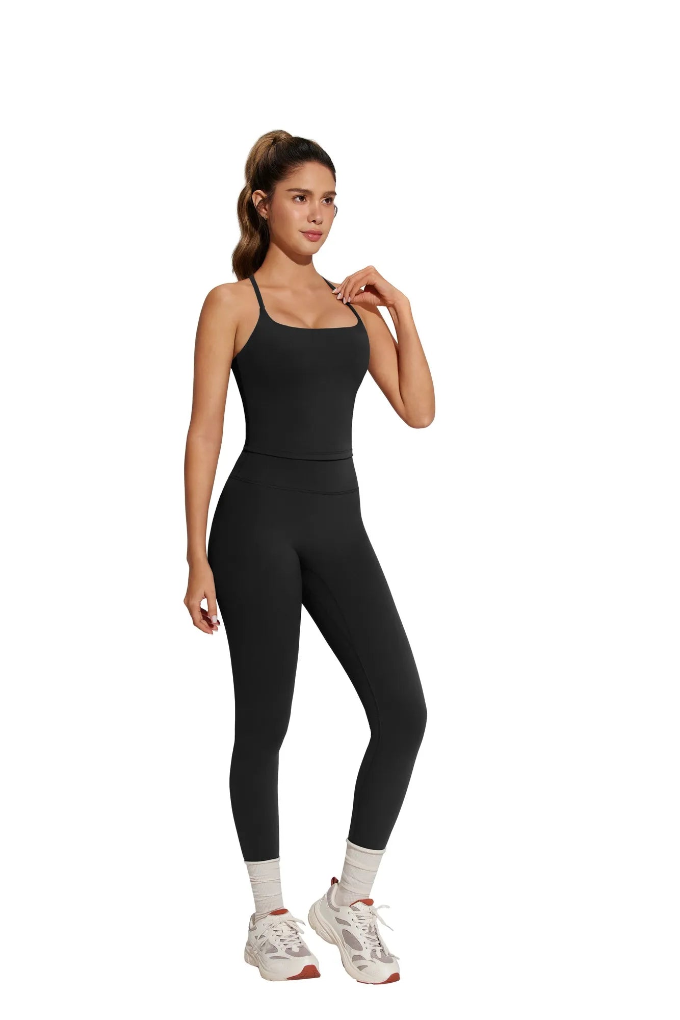 Twist Back Leggings Workout Sets-SUUKSESS-SUUKSESS
