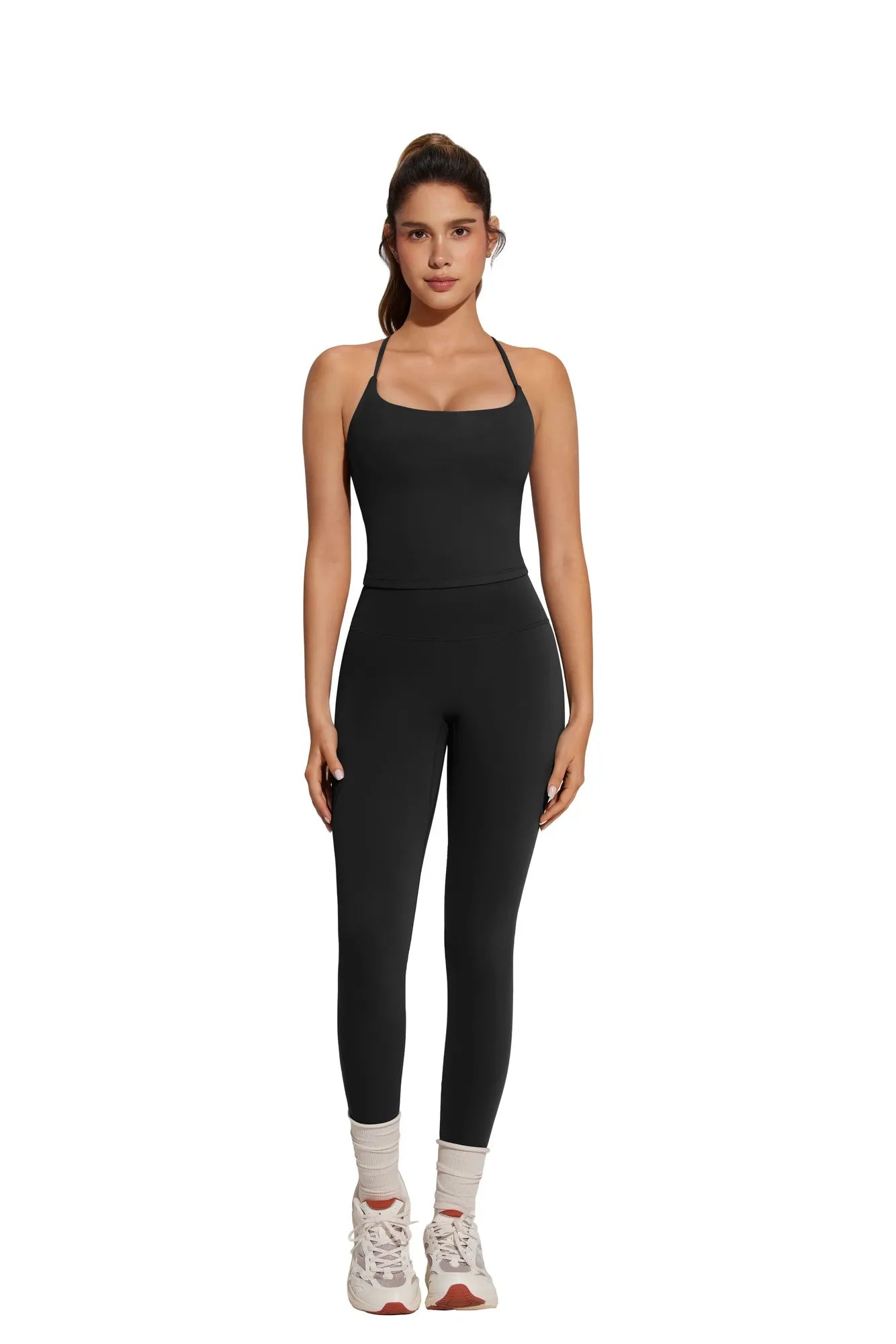 Twist Back Leggings Workout Sets-SUUKSESS-SUUKSESS