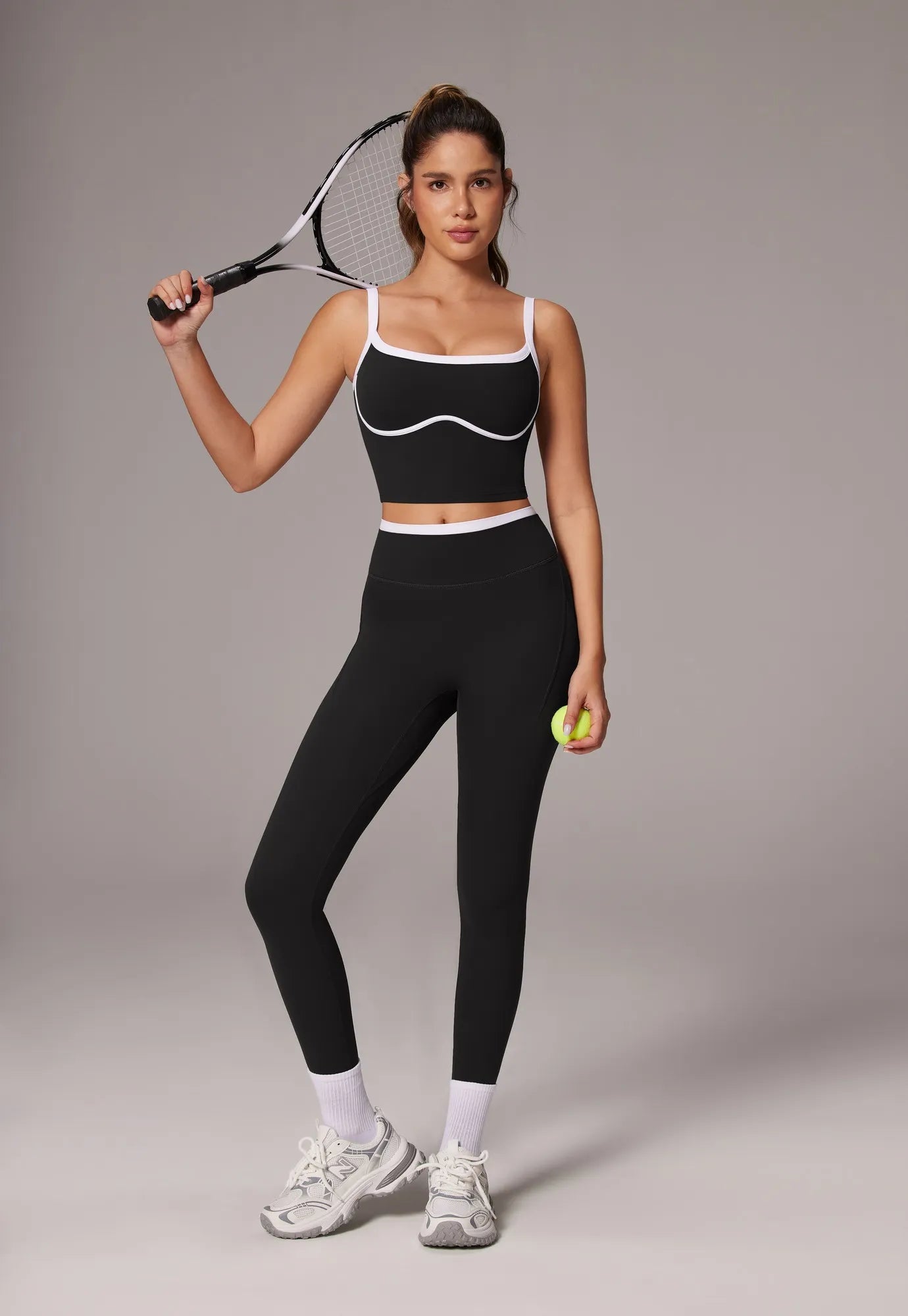 Color Block Layered Workout Sets-SUUKSESS-Black-XS-SUUKSESS