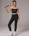 Color Block Layered Workout Sets-SUUKSESS-Black-XS-SUUKSESS