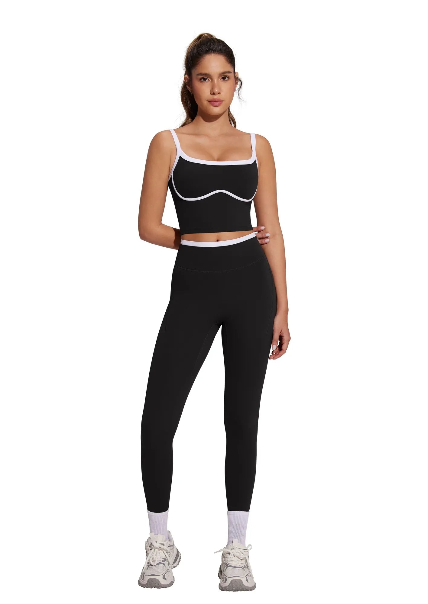 Color Block Layered Workout Sets-SUUKSESS-SUUKSESS