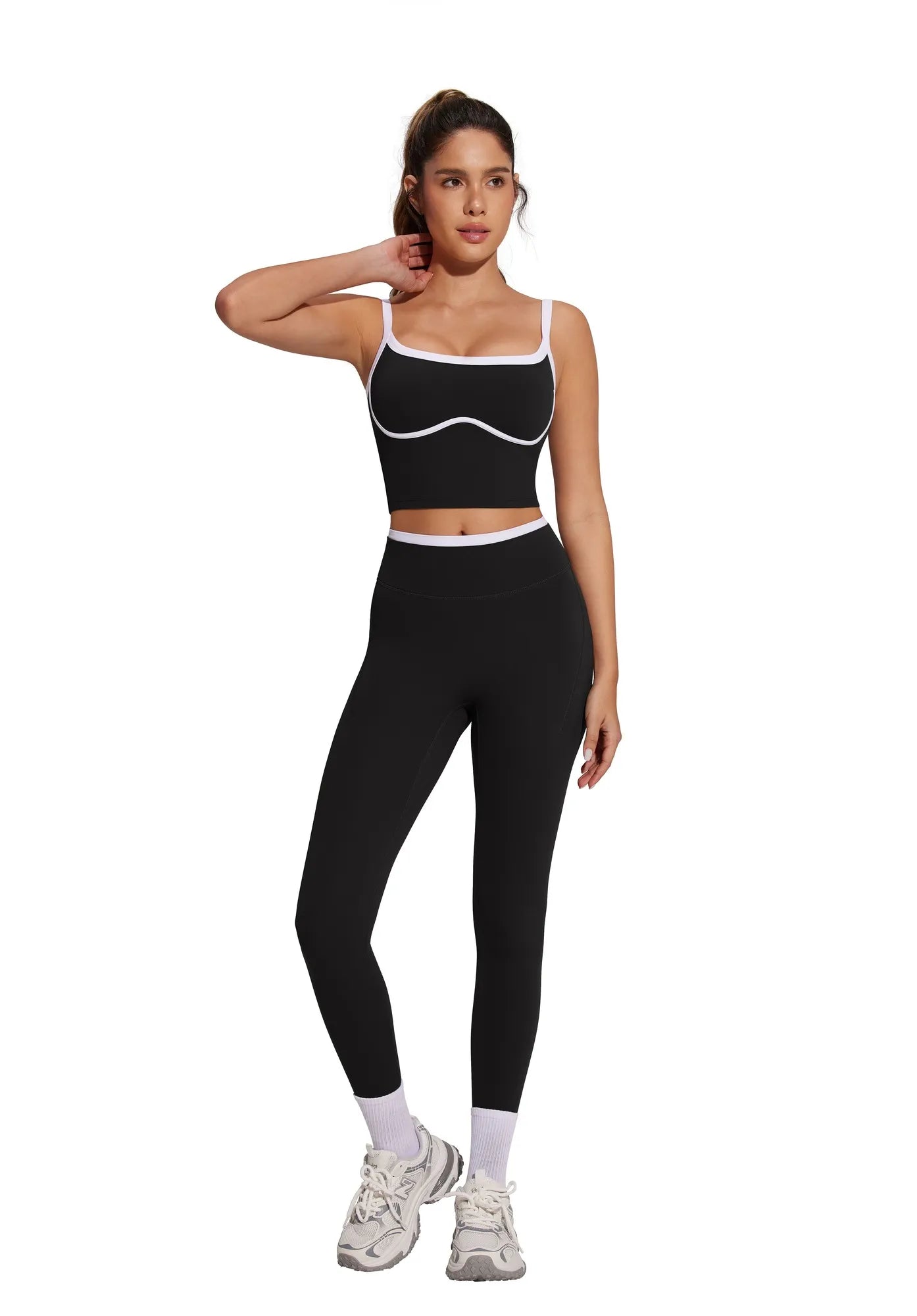 Color Block Layered Workout Sets-SUUKSESS-SUUKSESS