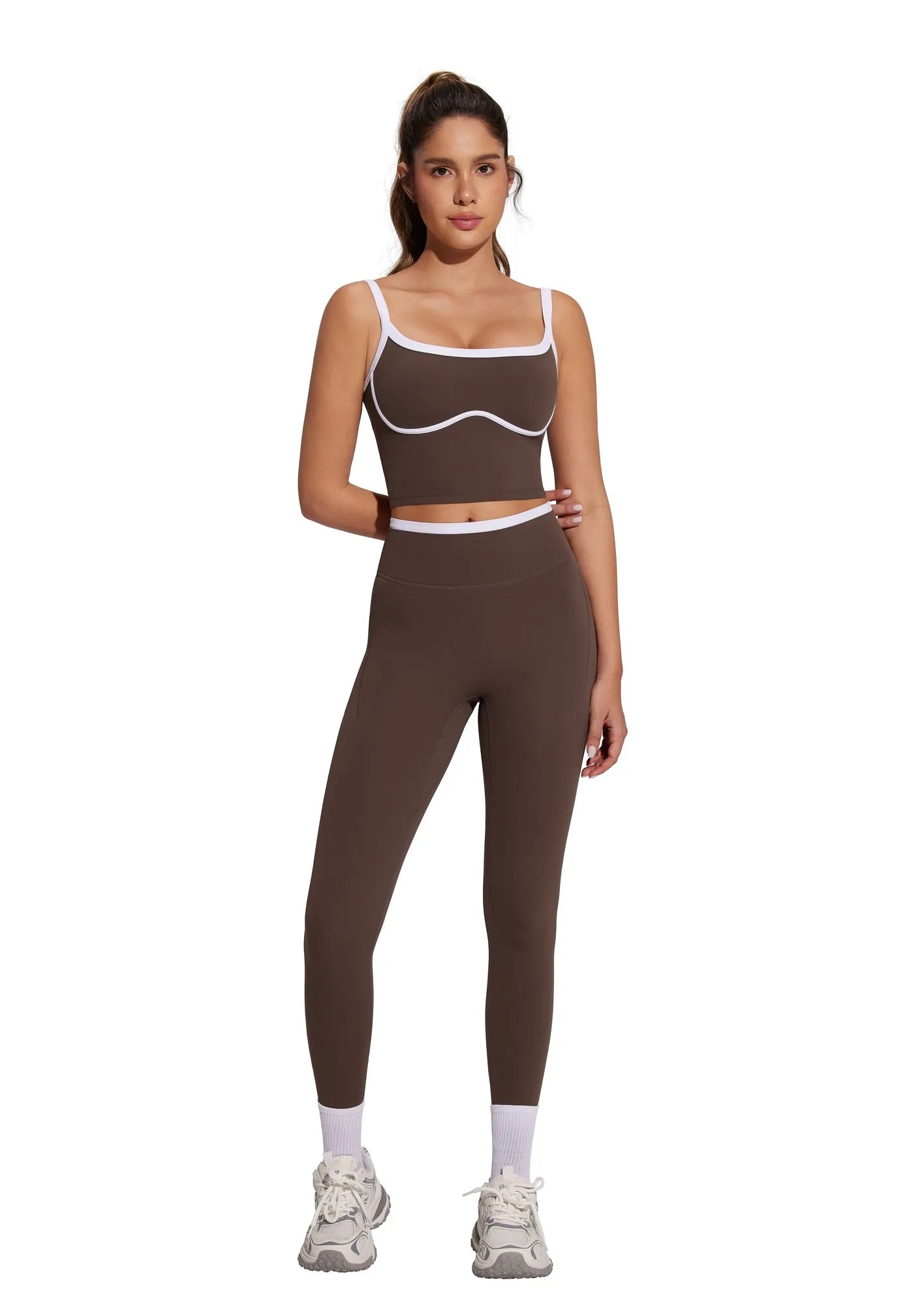 Color Block Layered Workout Sets-SUUKSESS-SUUKSESS