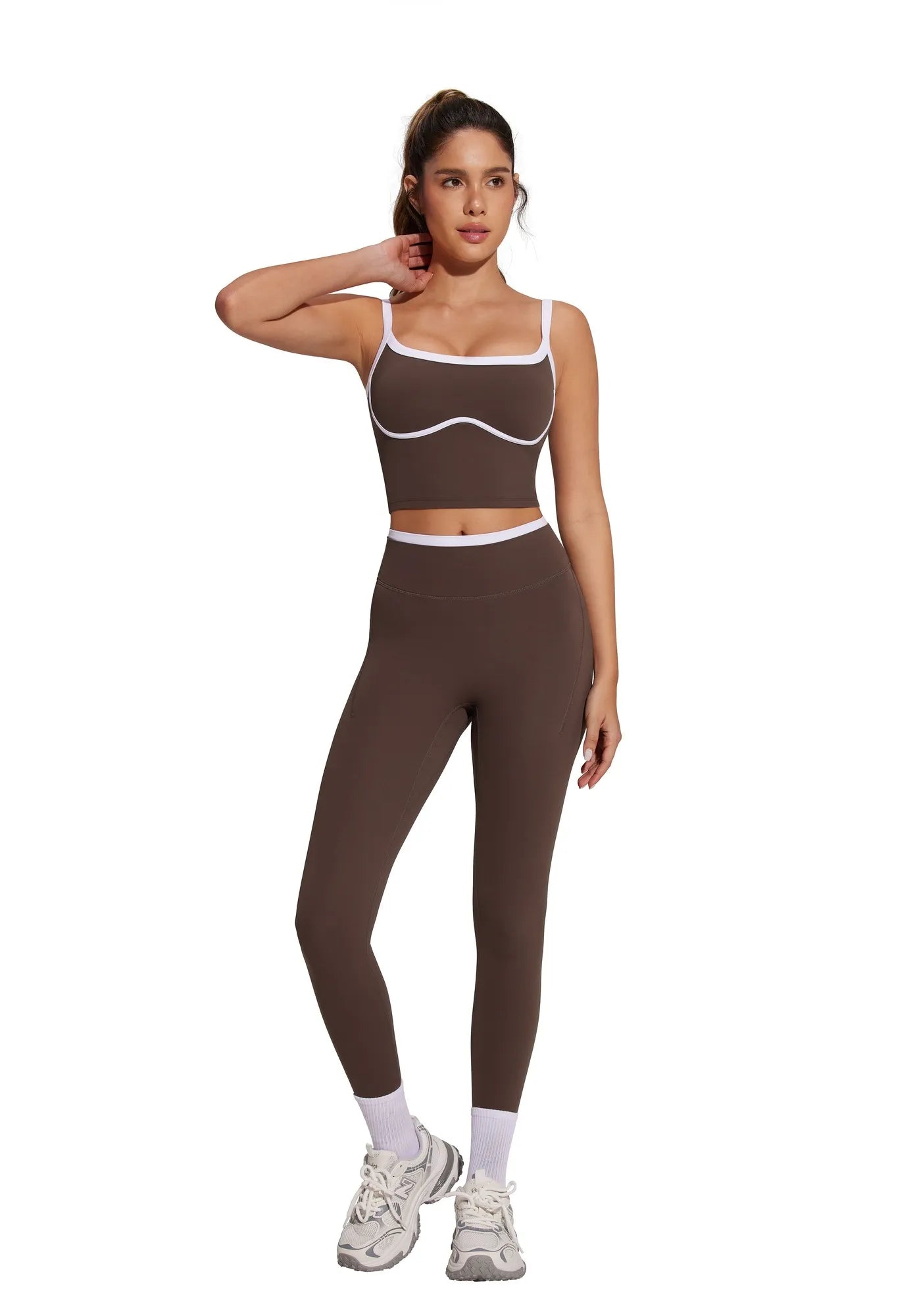 Color Block Layered Workout Sets-SUUKSESS-SUUKSESS