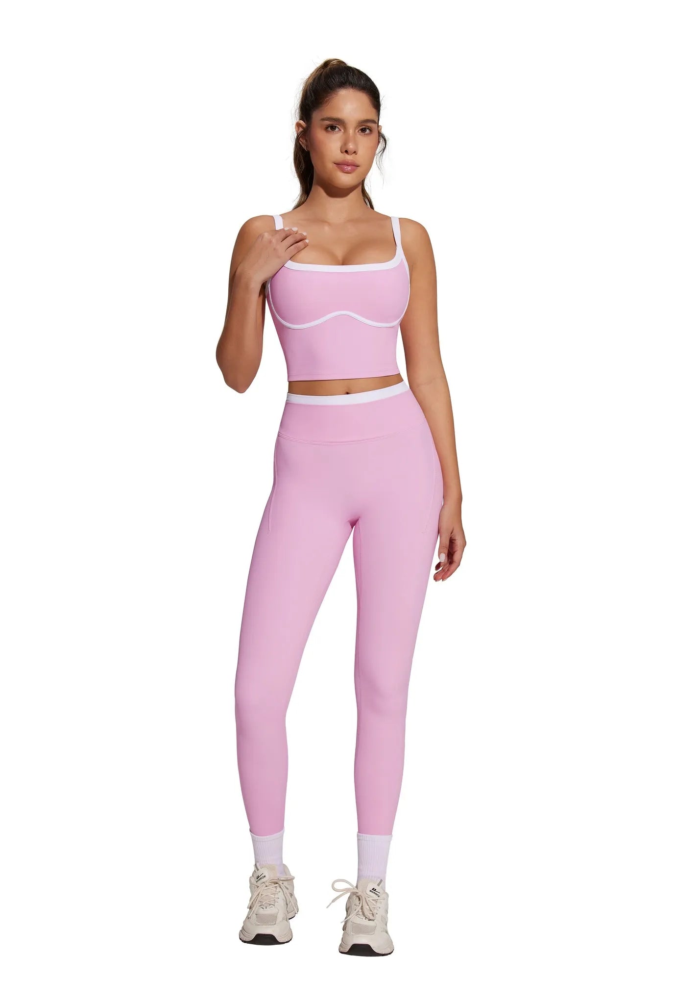 Color Block Layered Workout Sets-SUUKSESS-SUUKSESS