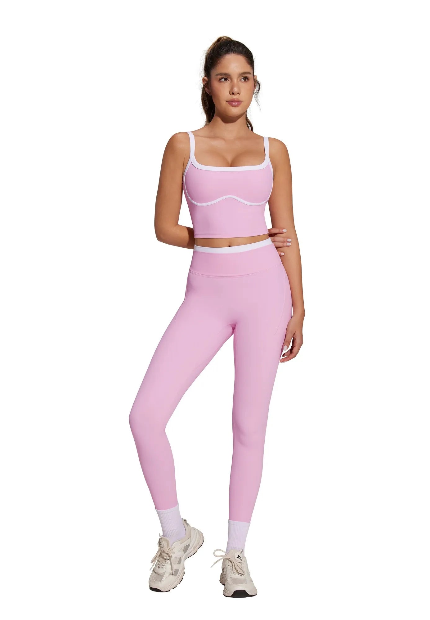 Color Block Layered Workout Sets-SUUKSESS-SUUKSESS