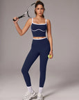 Color Block Layered Workout Sets-SUUKSESS-Navy-XS-SUUKSESS