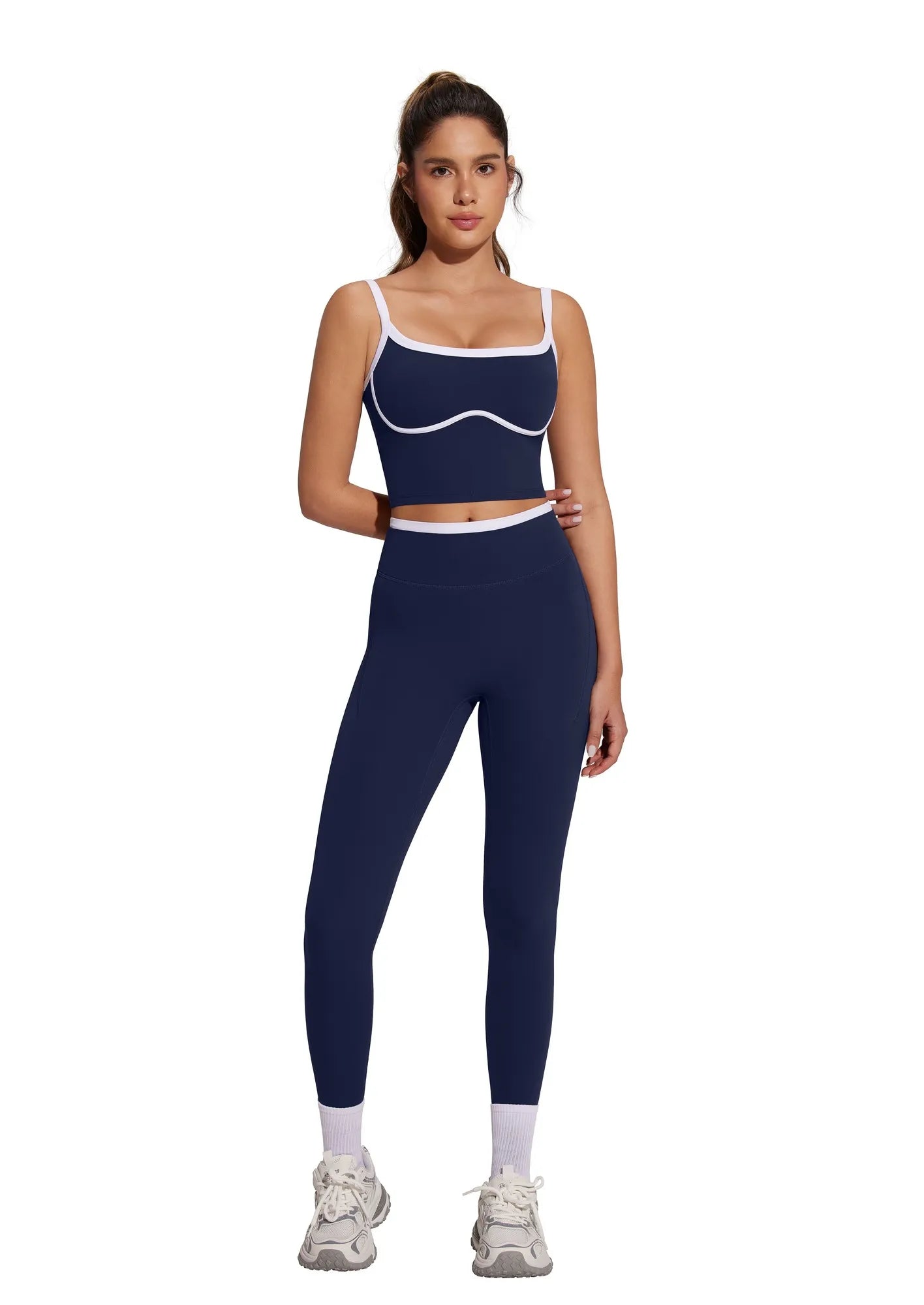 Color Block Layered Workout Sets-SUUKSESS-SUUKSESS