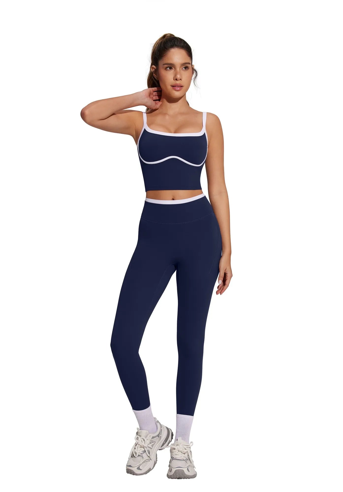 Color Block Layered Workout Sets-SUUKSESS-SUUKSESS