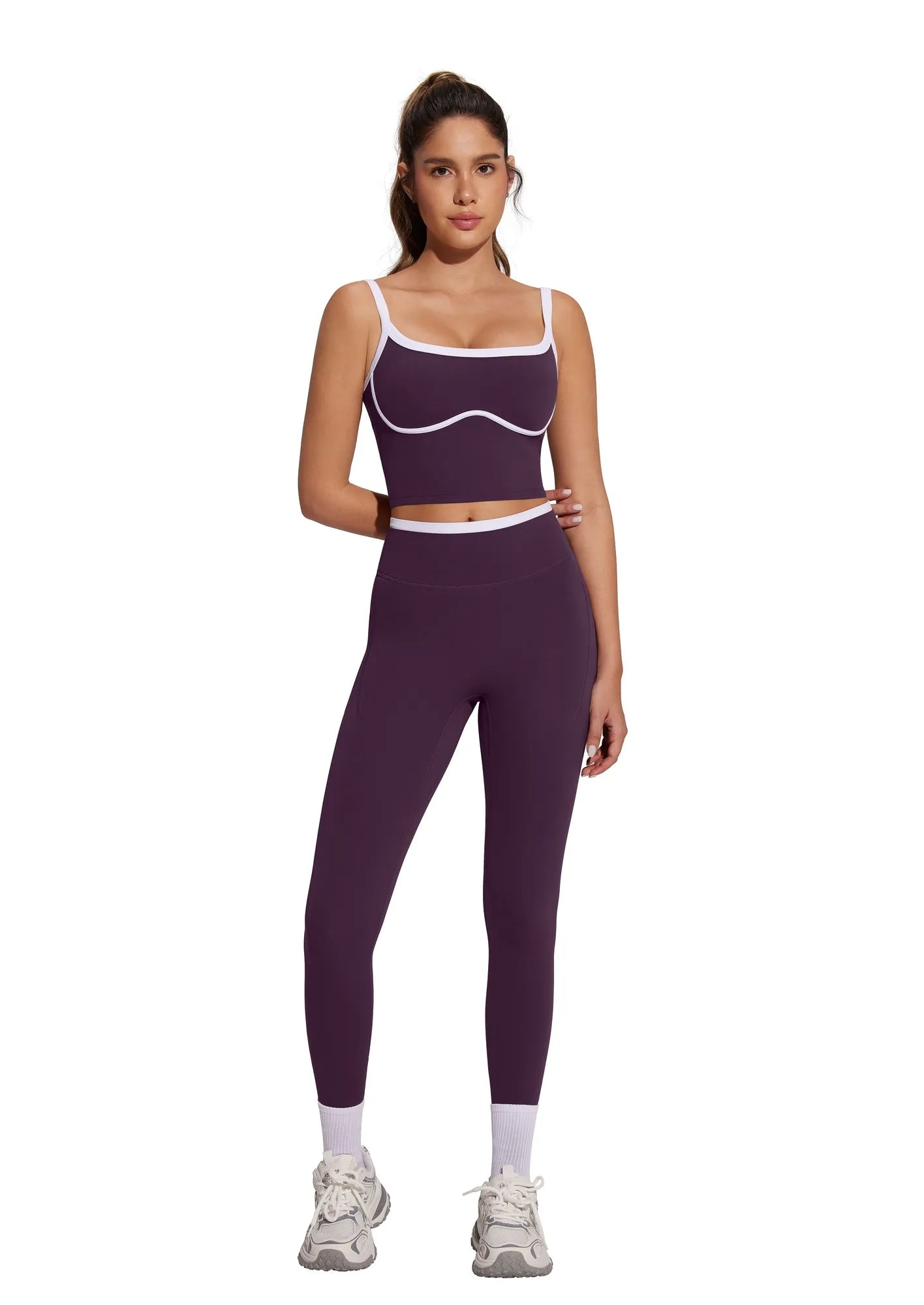 Color Block Layered Workout Sets-SUUKSESS-SUUKSESS