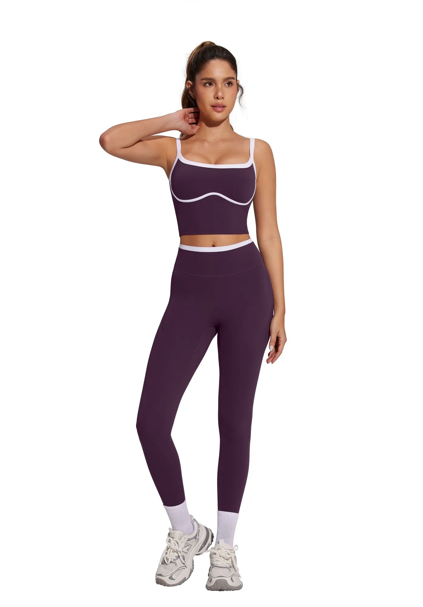 Color Block Layered Workout Sets-SUUKSESS-SUUKSESS