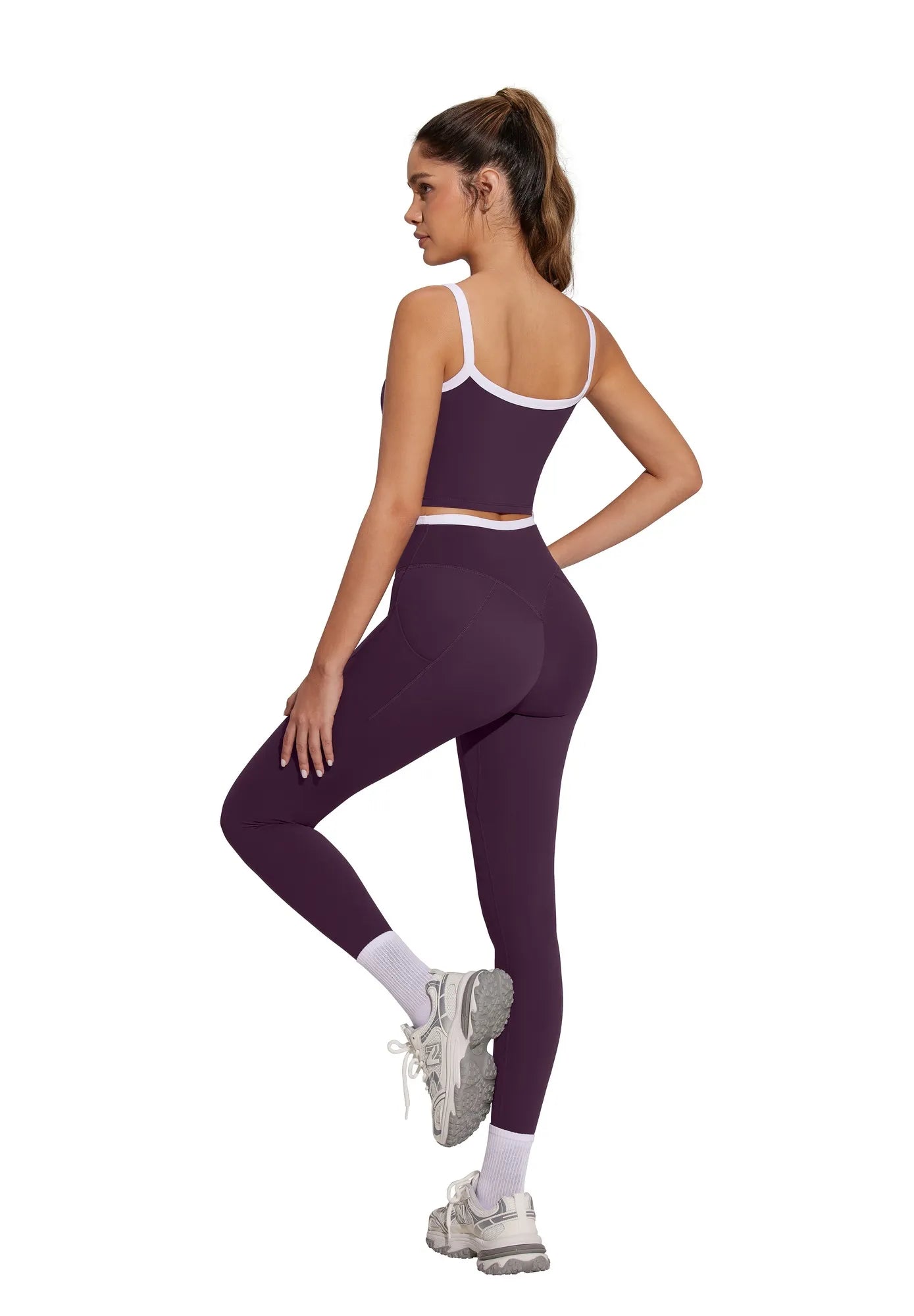 Color Block Layered Workout Sets-SUUKSESS-SUUKSESS