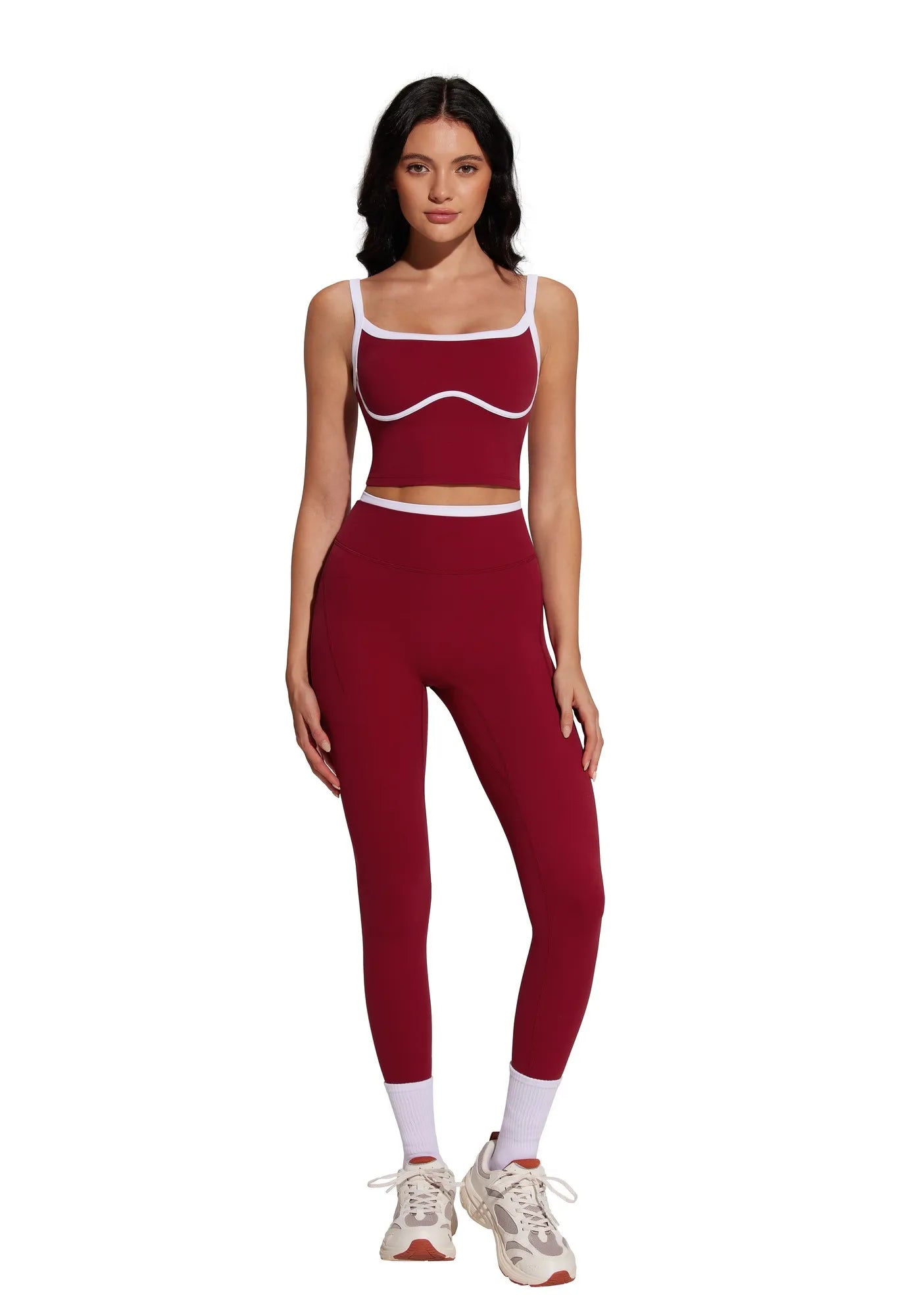 Color Block Layered Workout Sets-SUUKSESS-SUUKSESS