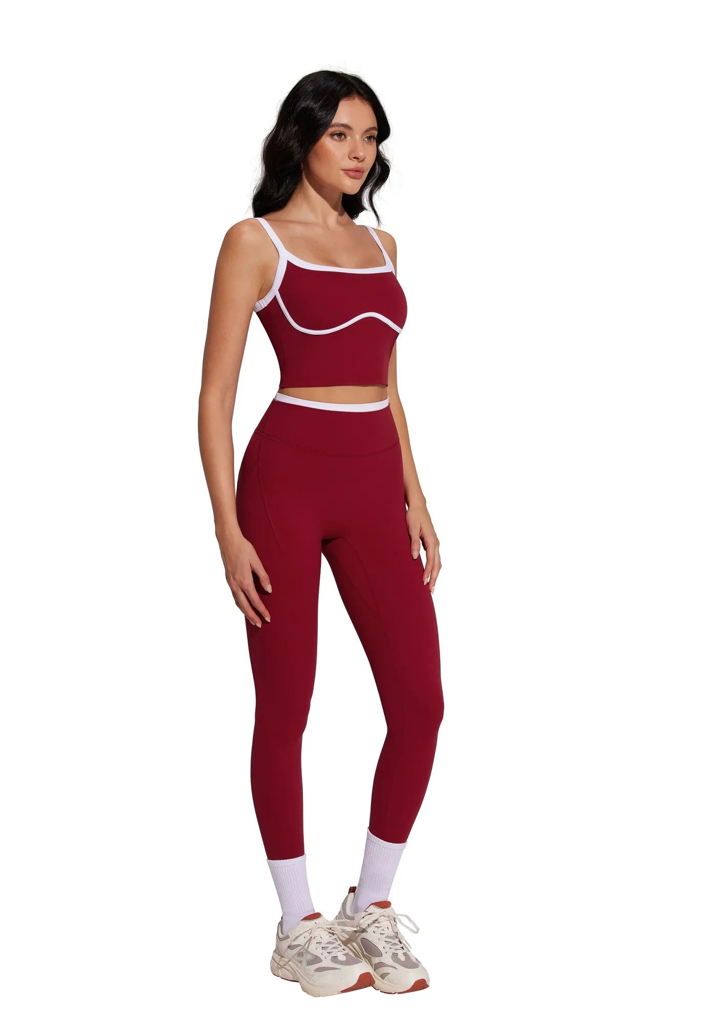 Color Block Layered Workout Sets-SUUKSESS-SUUKSESS